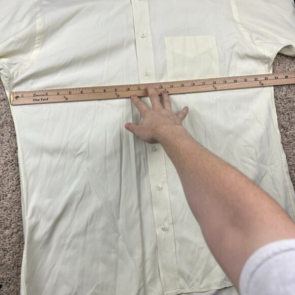 Gitman Bros For Fashion Post Louisville Button Up Shirt 16 33 Solid Pale Yellow - Picture 6 of 9